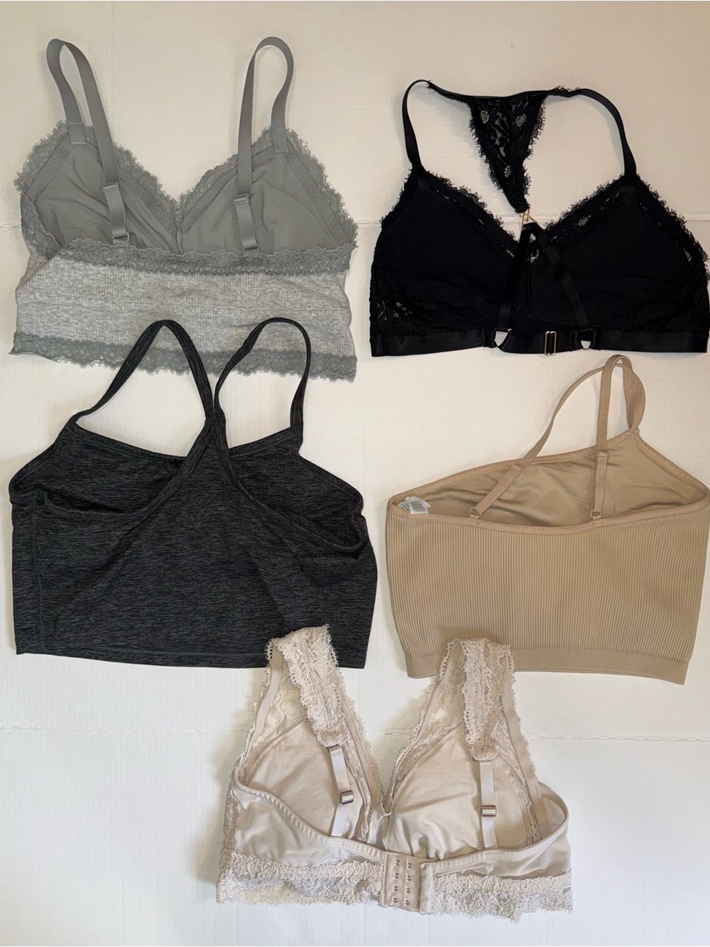 Aerie Bralettes Bundle of 5 Size XL Bras Comfy Lace Neutral Stretch Lounge - Picture 2 of 3